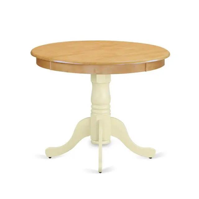 Alt view image 4 of 6 - ANT-OMK-TP Antique Table 36" Round in Oak and Buttermilk Finish