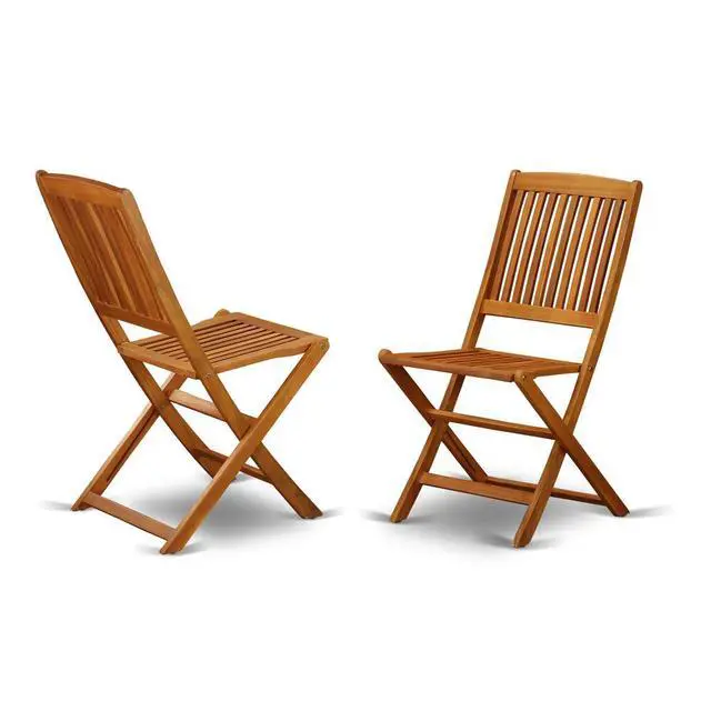 Alt view image 3 of 4 - Set of 2 Chairs BCMCWNA Solid Acacia Wooden Patio folding side Chair -Set of two