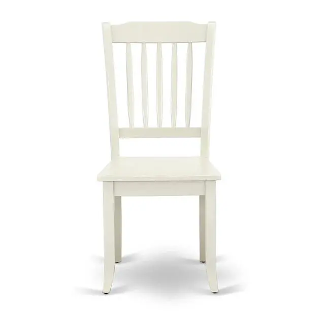 Alt view image 4 of 7 - Set of 2 Chairs DAC-LWH-W Danbury vertical slatted back chairs in Linen white finish