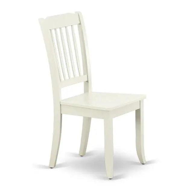 Alt view image 5 of 7 - Set of 2 Chairs DAC-LWH-W Danbury vertical slatted back chairs in Linen white finish