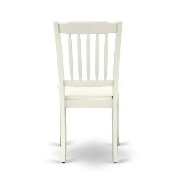 Alt view image 6 of 7 - Set of 2 Chairs DAC-LWH-W Danbury vertical slatted back chairs in Linen white finish