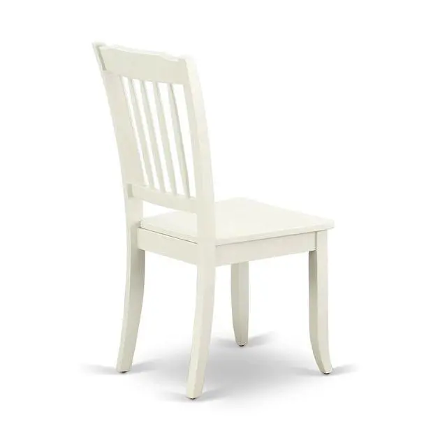 Alt view image 7 of 7 - Set of 2 Chairs DAC-LWH-W Danbury vertical slatted back chairs in Linen white finish