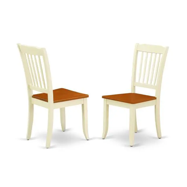 Alt view image 3 of 4 - Set of 2 Chairs DAC-BMK-W Danbury vertical slatted back chairs in buttermilk finish