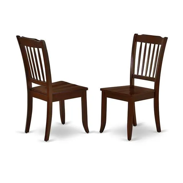 Alt view image 3 of 4 - Set of 2 Chairs DAC-MAH-W Danbury vertical slatted back chairs in Mahogany finish