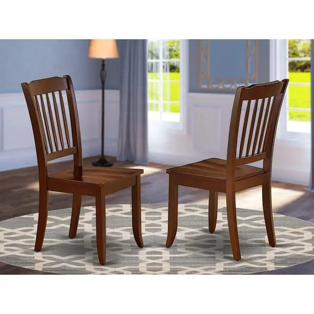 Alt view image 4 of 4 - Set of 2 Chairs DAC-MAH-W Danbury vertical slatted back chairs in Mahogany finish