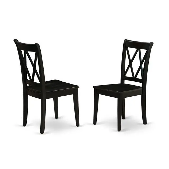 Alt view image 3 of 4 - Set of 2 Chairs CLC-BLK-W Clarksville Double X-back chairs in Black finish