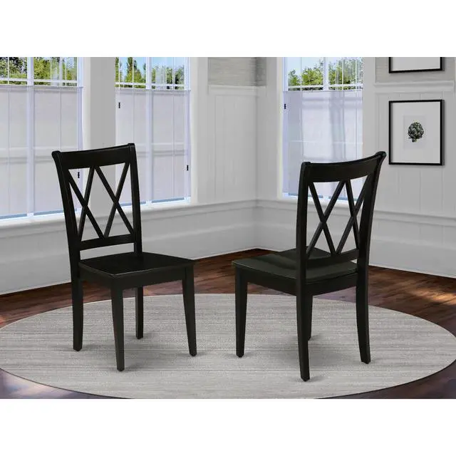 Alt view image 4 of 4 - Set of 2 Chairs CLC-BLK-W Clarksville Double X-back chairs in Black finish