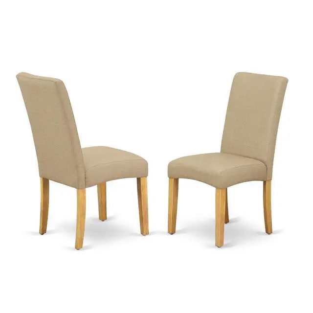 Alt view image 3 of 4 - Set of 2 Chairs DRP4T16 Parson Chair with Oak Finish Leg and Linen fabric- Dark Khaki Color