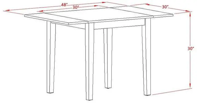 Alt view image 4 of 5 - NDT-MAH-T Norden Rectangular Table 30"X48" With 2 Drop Leaves In Mahogany Finish