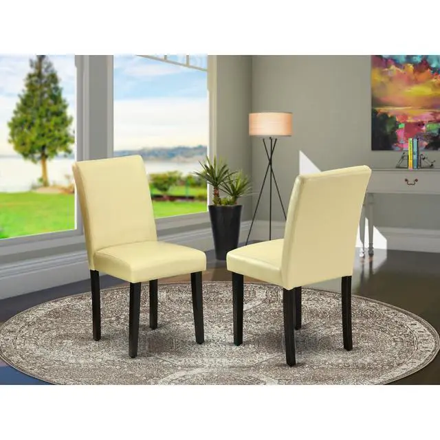 Alt view image 4 of 4 - Set of 2 Chairs ABP1T73 Abbott Parson Chair With Black Leg And Pu Leather Color Eggnog