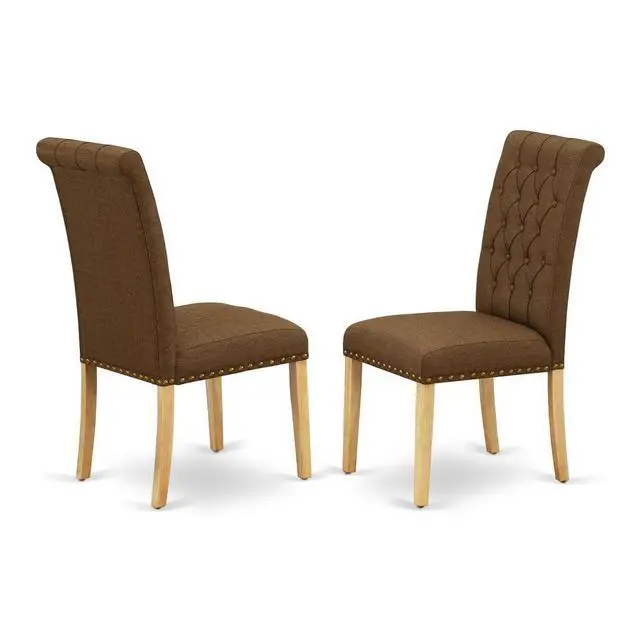 Alt view image 3 of 4 - Set of 2 Chairs BRP4T18 Bremond Parson Chair With Oak Leg And Linen Fabric