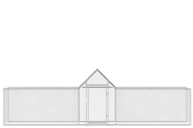Alt view image 8 of 10 - vidaXL Chicken Coop 16.4'x3.3'x4.9' Galvanized Steel