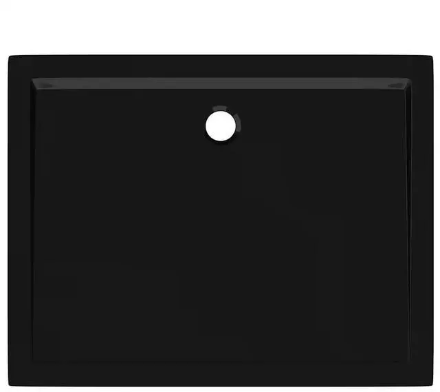 Alt view image 12 of 12 - vidaXL Rectangular ABS Shower Base Tray Black 27.6"x35.4"