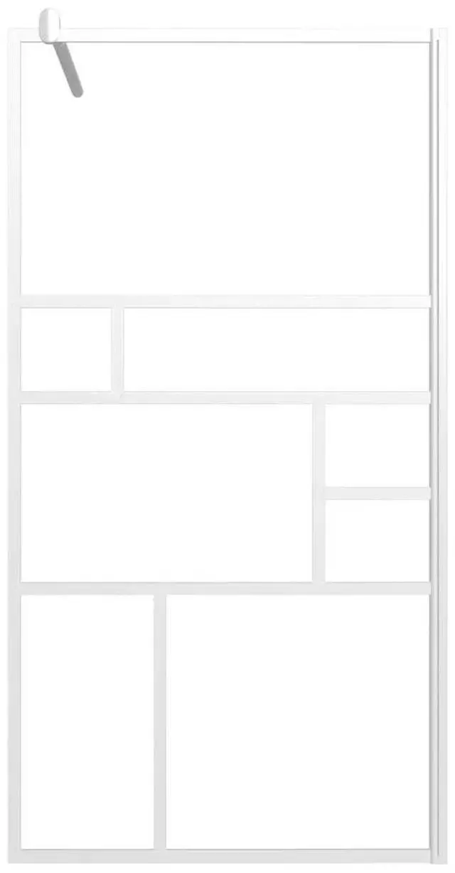 Alt view image 18 of 19 - vidaXL Walk-in Shower Wall 45.3"x76.8" ESG Glass White