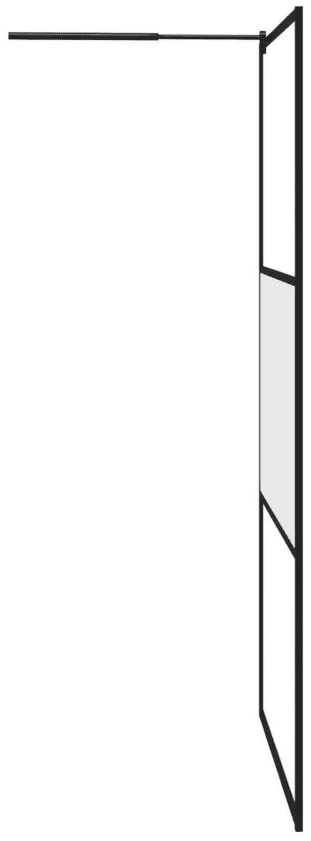 Alt view image 10 of 12 - vidaXL Walk-in Shower Wall 45.3"x76.8" Frosted ESG Glass Black
