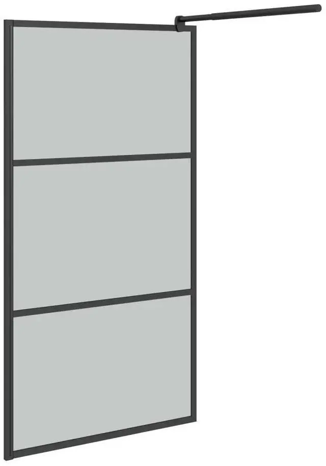 Alt view image 10 of 12 - vidaXL Walk-in Shower Wall 39.4"x76.8" Dark ESG Glass Black