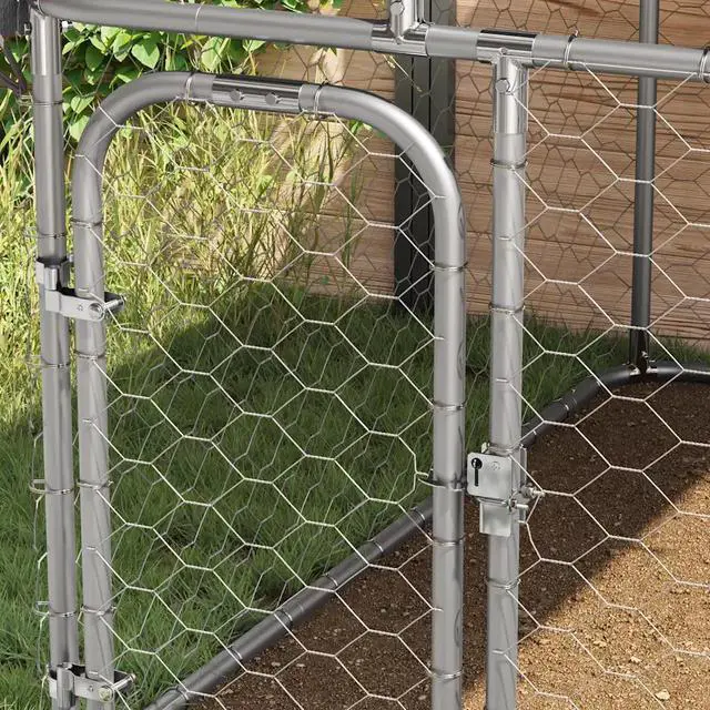 Alt view image 8 of 10 - vidaXL Outdoor Dog Kennel with Roof 78.7"x39.4"x59.1"