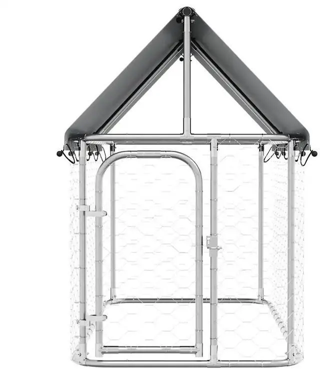 Alt view image 10 of 10 - vidaXL Outdoor Dog Kennel with Roof 78.7"x39.4"x59.1"