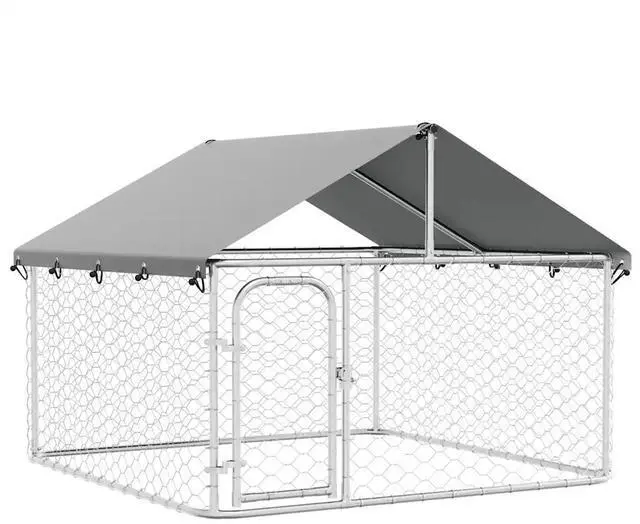 Alt view image 6 of 10 - vidaXL Outdoor Dog Kennel with Roof 78.7"x78.7"x59.1"