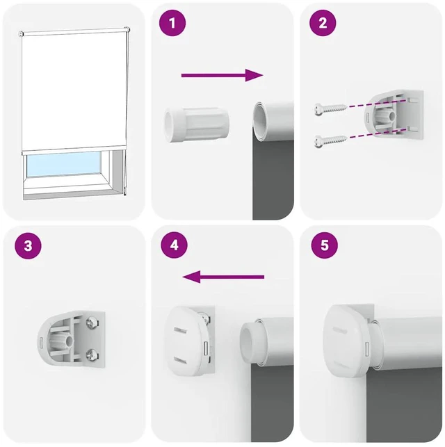 Alt view image 10 of 10 - vidaXL Roller blind Blackout 31.5"x90.6" Gray