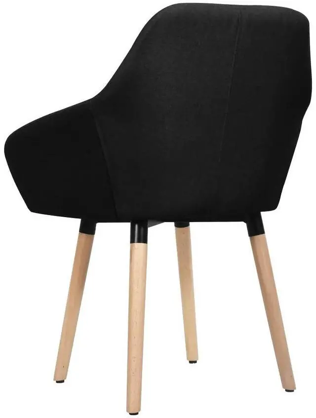 Alt view image 8 of 10 - vidaXL Dining Chair 2 Pcs Accent Upholstered Chair for Dining Room Black Fabric