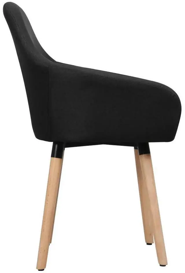 Alt view image 9 of 10 - vidaXL Dining Chair 2 Pcs Accent Upholstered Chair for Dining Room Black Fabric