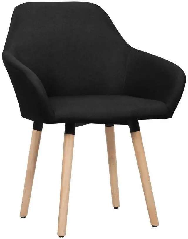 Alt view image 7 of 10 - vidaXL Dining Chair 2 Pcs Accent Upholstered Chair for Dining Room Black Fabric