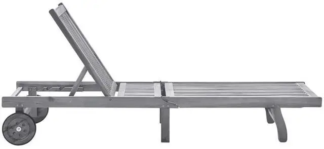 Alt view image 10 of 12 - vidaXL Patio Sun Lounger with Cushion Gray Solid Acacia Wood