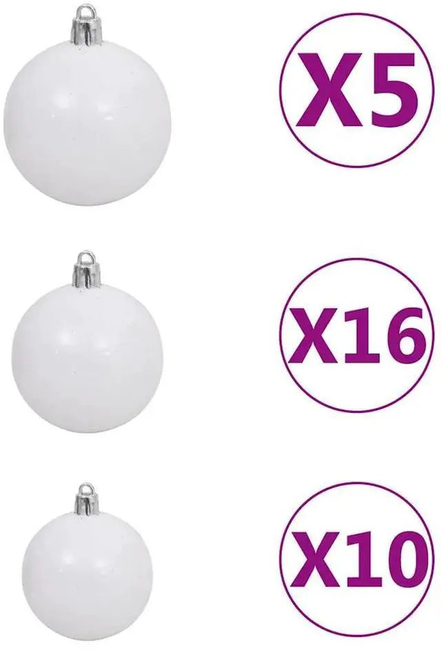 Alt view image 10 of 10 - vidaXL Artificial Christmas Tree with LEDs&Ball Set Green 94.5"