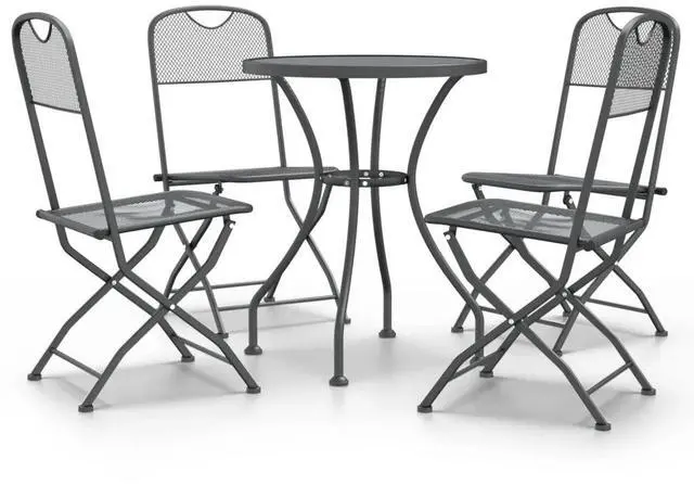 Alt view image 6 of 10 - vidaXL 5 Piece Patio Dining Set Expanded Metal Mesh Anthracite