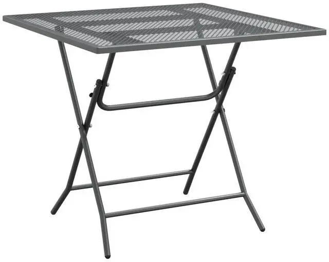 Alt view image 8 of 10 - vidaXL 3 Piece Patio Dining Set Expanded Metal Mesh Anthracite