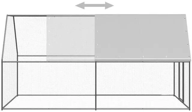 Alt view image 10 of 11 - vidaXL Outdoor Chicken Cage 6.6'x13.1'x6.6' Galvanized Steel