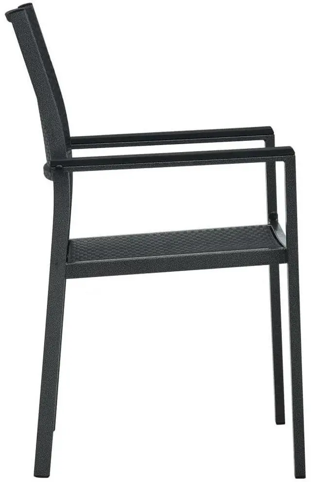 Alt view image 12 of 12 - vidaXL 3 Piece Patio Dining Set Black