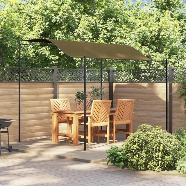 Alt view image 13 of 13 - vidaXL Sunshade Awning 9.8'x8.2' Taupe Garden Outdoor Patio Sunshade Partytent