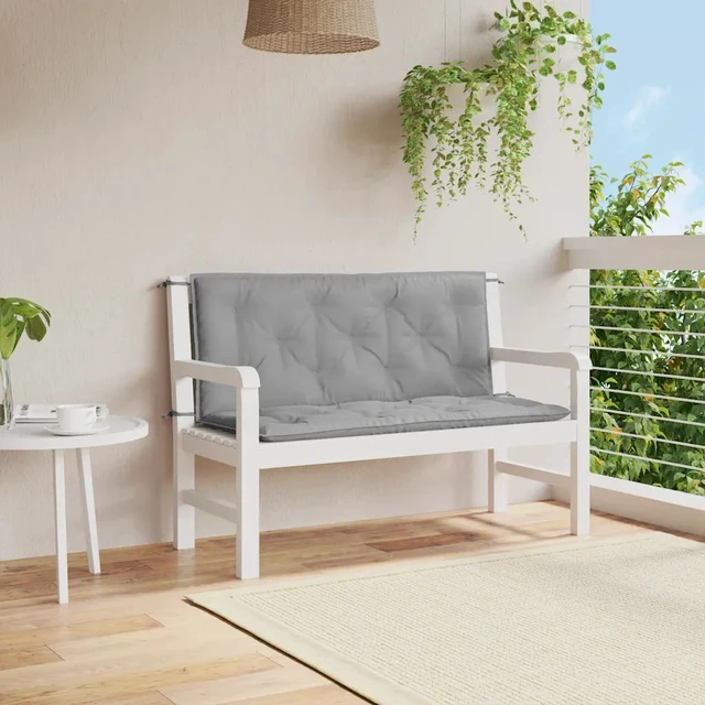 Alt view image 8 of 14 - vidaXL Indoor/Outdoor Bench Cushions 2 pcs, Patio Loveseat Cushions, Porch Swing Seat Cushions, Non-slip, Water-Repellent, Breathable, Resilient, Gray 47.2"x19.7"x2.8" Oxford Fabric