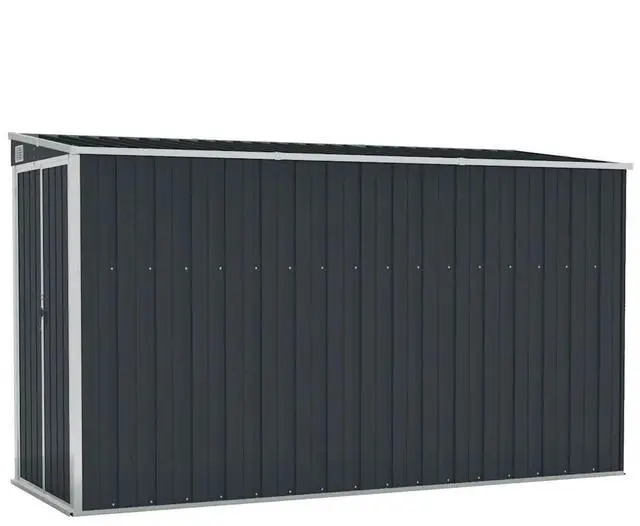 Alt view image 6 of 10 - vidaXL Wall-mounted Garden Shed Anthracite 46.5"x113.4"x70.1" Steel