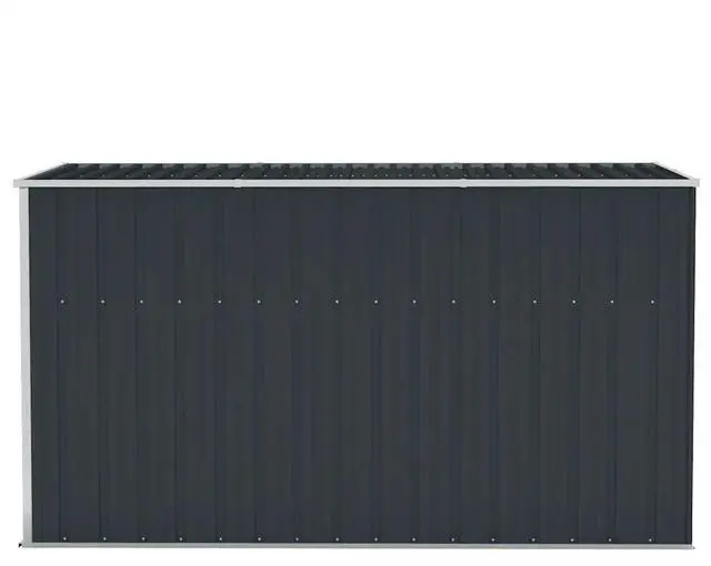 Alt view image 8 of 10 - vidaXL Wall-mounted Garden Shed Anthracite 46.5"x113.4"x70.1" Steel