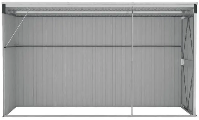 Alt view image 9 of 10 - vidaXL Wall-mounted Garden Shed Anthracite 46.5"x113.4"x70.1" Steel