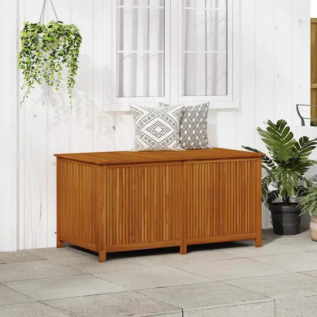 Alt view image 11 of 12 - vidaXL Garden Storage Box 59"x31.4"x29.5" Solid Acacia Wood
