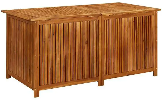 Alt view image 12 of 12 - vidaXL Garden Storage Box 59"x31.4"x29.5" Solid Acacia Wood