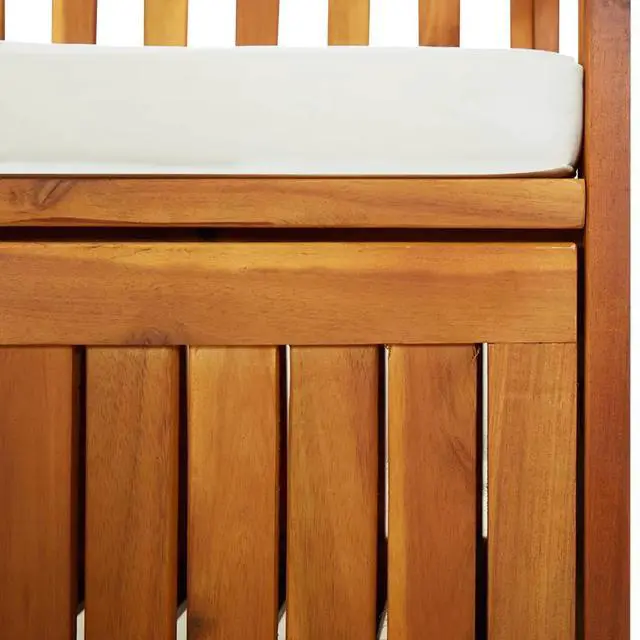 Alt view image 10 of 10 - vidaXL Storage Bench with Cushion 66.9" Solid Wood Acacia