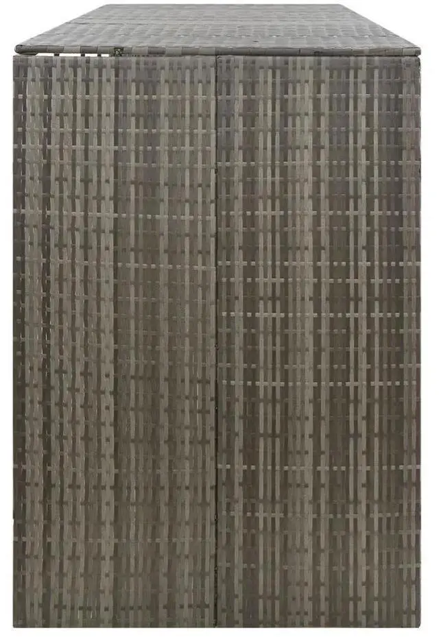 Alt view image 9 of 10 - vidaXL Quadruple Wheelie Bin Shed Gray 107.9"x31.5"x46.1" Poly Rattan