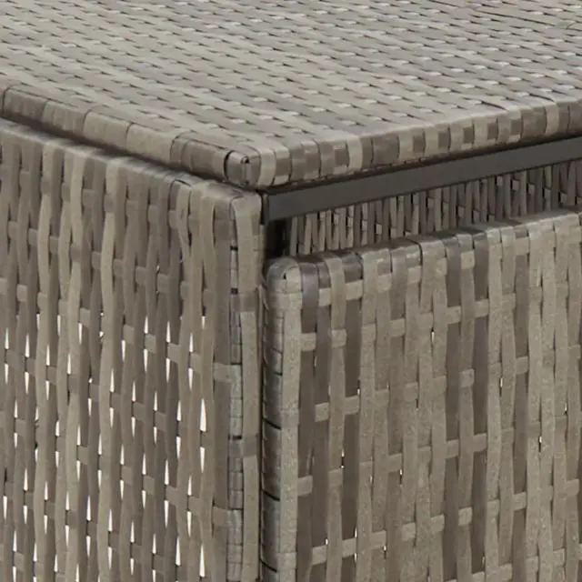Alt view image 10 of 10 - vidaXL Quadruple Wheelie Bin Shed Gray 107.9"x31.5"x46.1" Poly Rattan