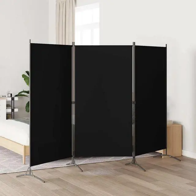 Alt view image 13 of 13 - vidaXL 3-Panel Room Divider Black 102.4"x70.9"