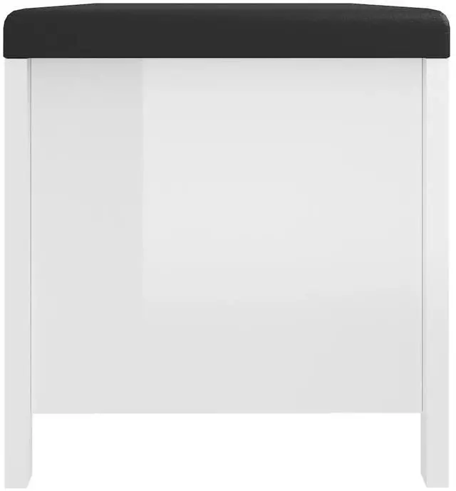 Alt view image 19 of 19 - vidaXL Storage Box with Cushion High Gloss White 41.3"x15.7"x17.7" Engineered Wood