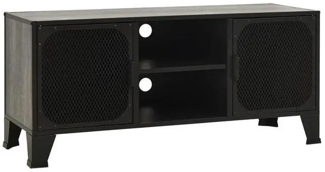 Alt view image 17 of 18 - vidaXL TV Stand TV Console Sideboard Media Unit Cupboard Gray Metal and MDF
