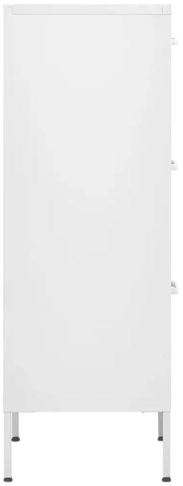 Alt view image 18 of 19 - vidaXL Storage Cabinet White 16.7" Steel Sideboard Side Cabinet Furniture