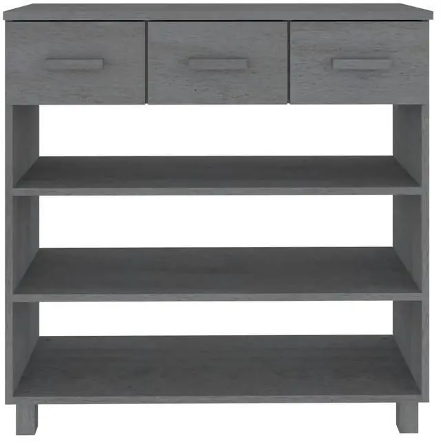 Alt view image 11 of 12 - vidaXL Console Table Dark Gray 35.4"x13.8"x35.4" Solid Wood Pine