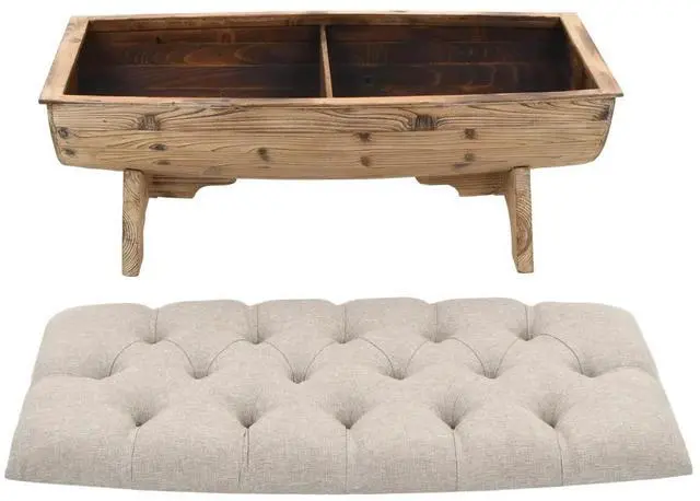 Alt view image 11 of 12 - vidaXL Storage Bench 40.6" Solid Wood Fir