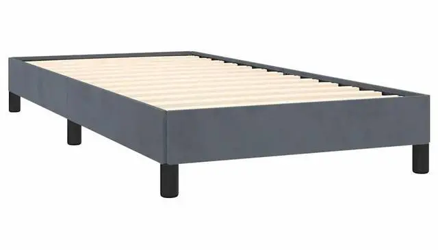 Alt view image 10 of 13 - vidaXL Twin XL Size Bed Frame with Plywood Slats, Platform Bed Frame, Velvet Upholstered Mattress Foundation, No Box Spring Needed & Easy Assembly, Dark Gray, without Mattress